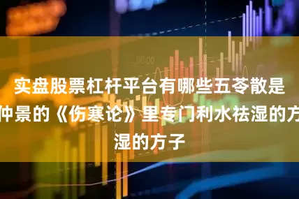 实盘股票杠杆平台有哪些五苓散是张仲景的《伤寒论》里专门利水祛湿的方子